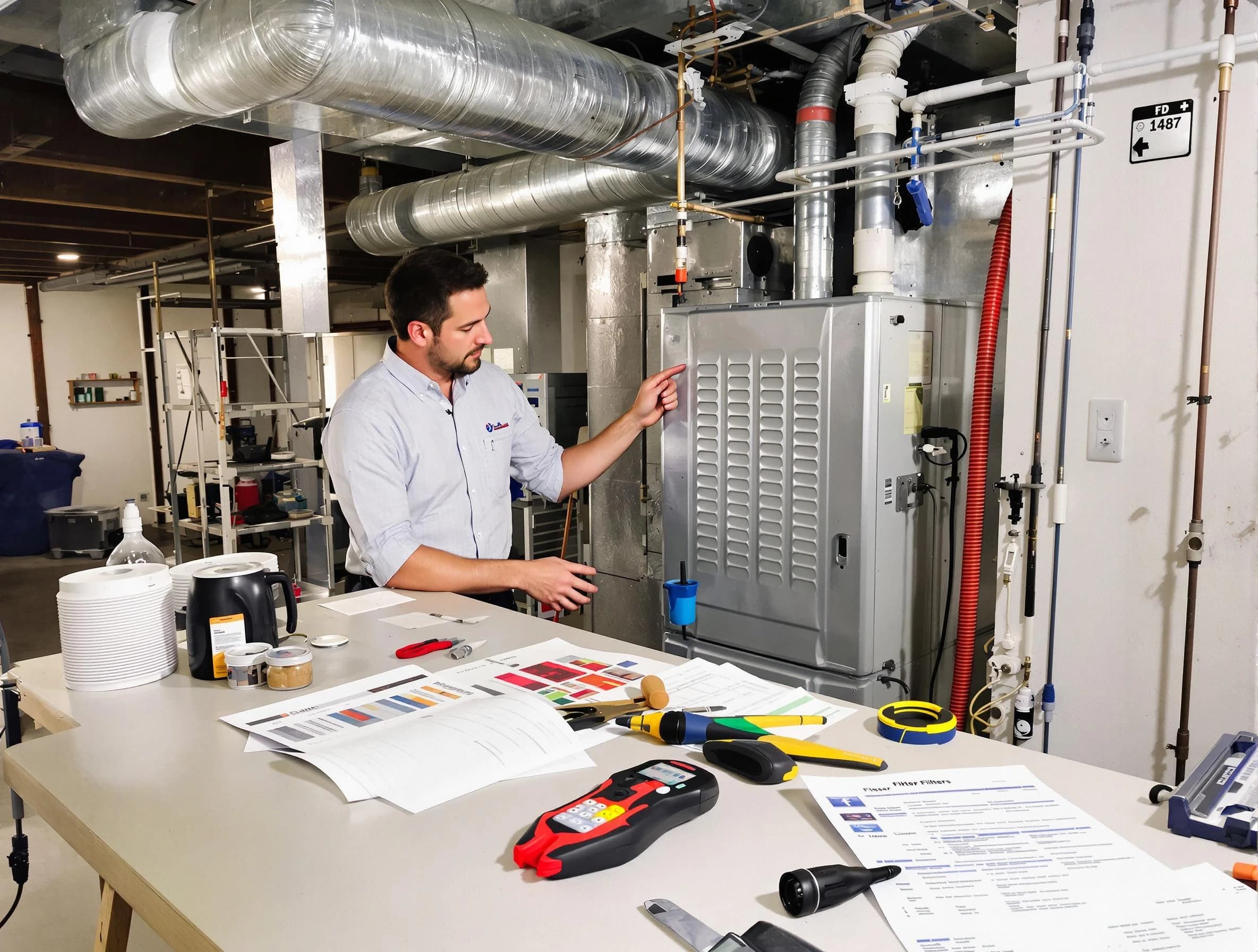 Broomfield Air Duct Cleaning inspector conducting detailed filter system evaluation using professional diagnostic tools in Broomfield