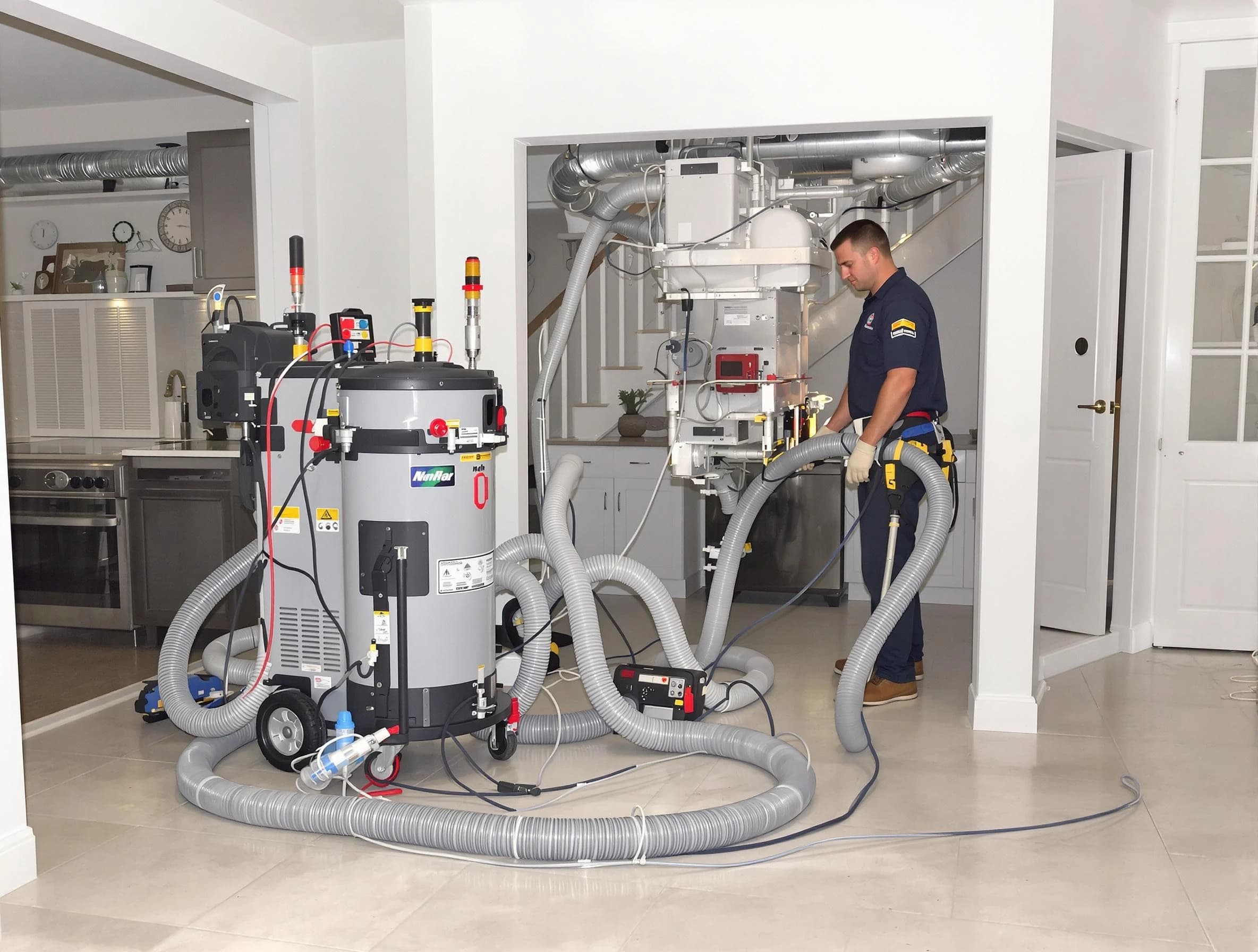 Broomfield Air Duct Cleaning technician operating negative pressure cleaning equipment for thorough duct maintenance in Broomfield