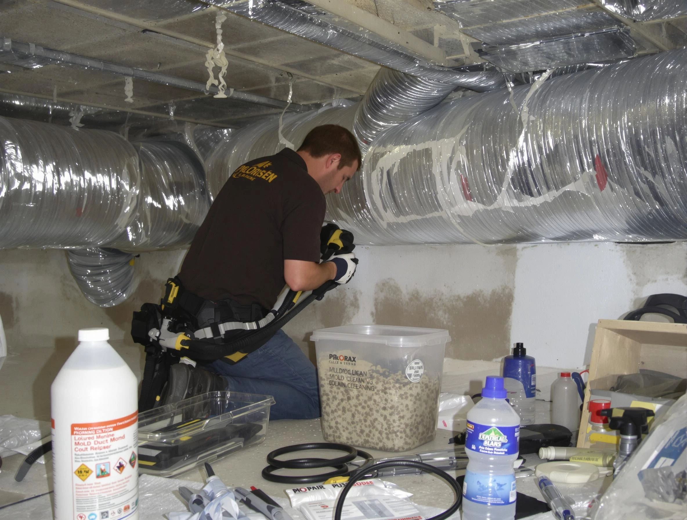 Broomfield Air Duct Cleaning specialist performing professional mold removal from air ducts in Broomfield
