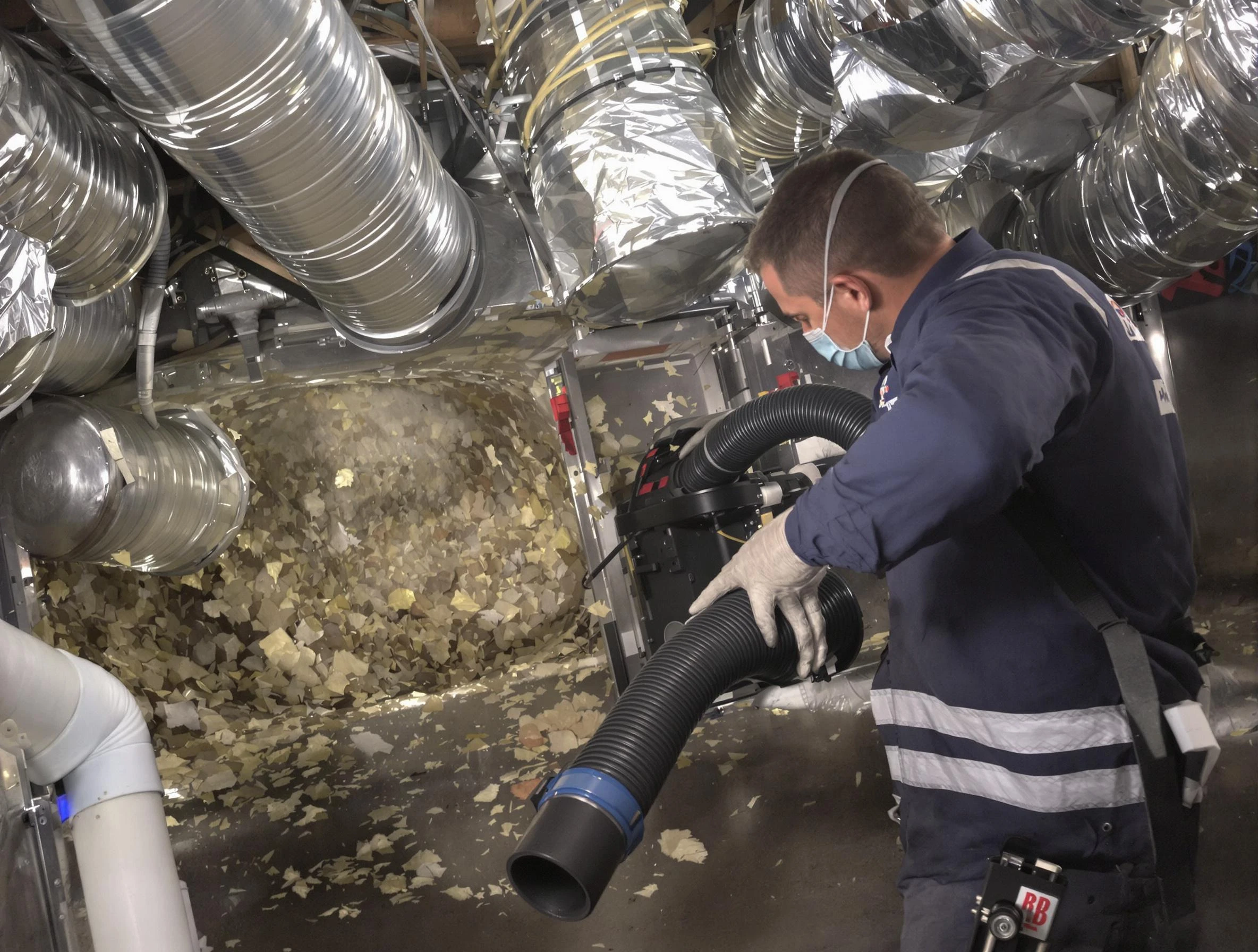 Broomfield Air Duct Cleaning specialist operating negative pressure cleaning equipment for thorough duct maintenance in Broomfield